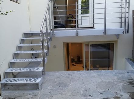 Designer external metal staircase